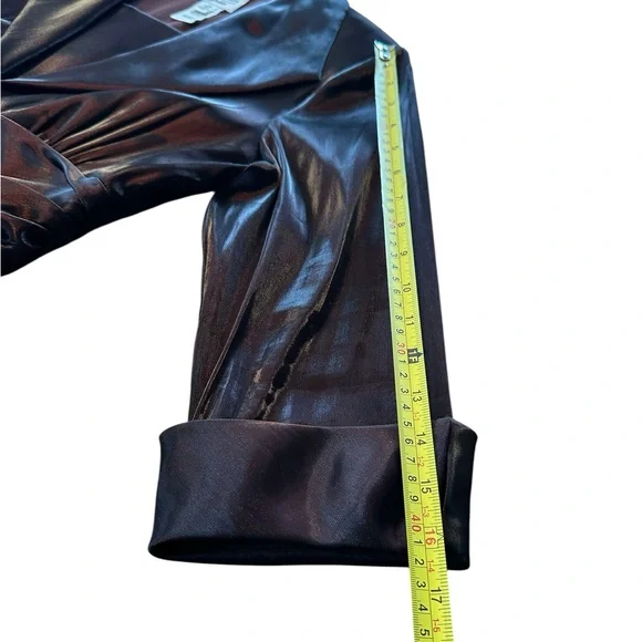 R&M Richards M Iridescent Slick Brown Oxblood Evening Gala Top Ruched Waist READ - Picture 8 of 16